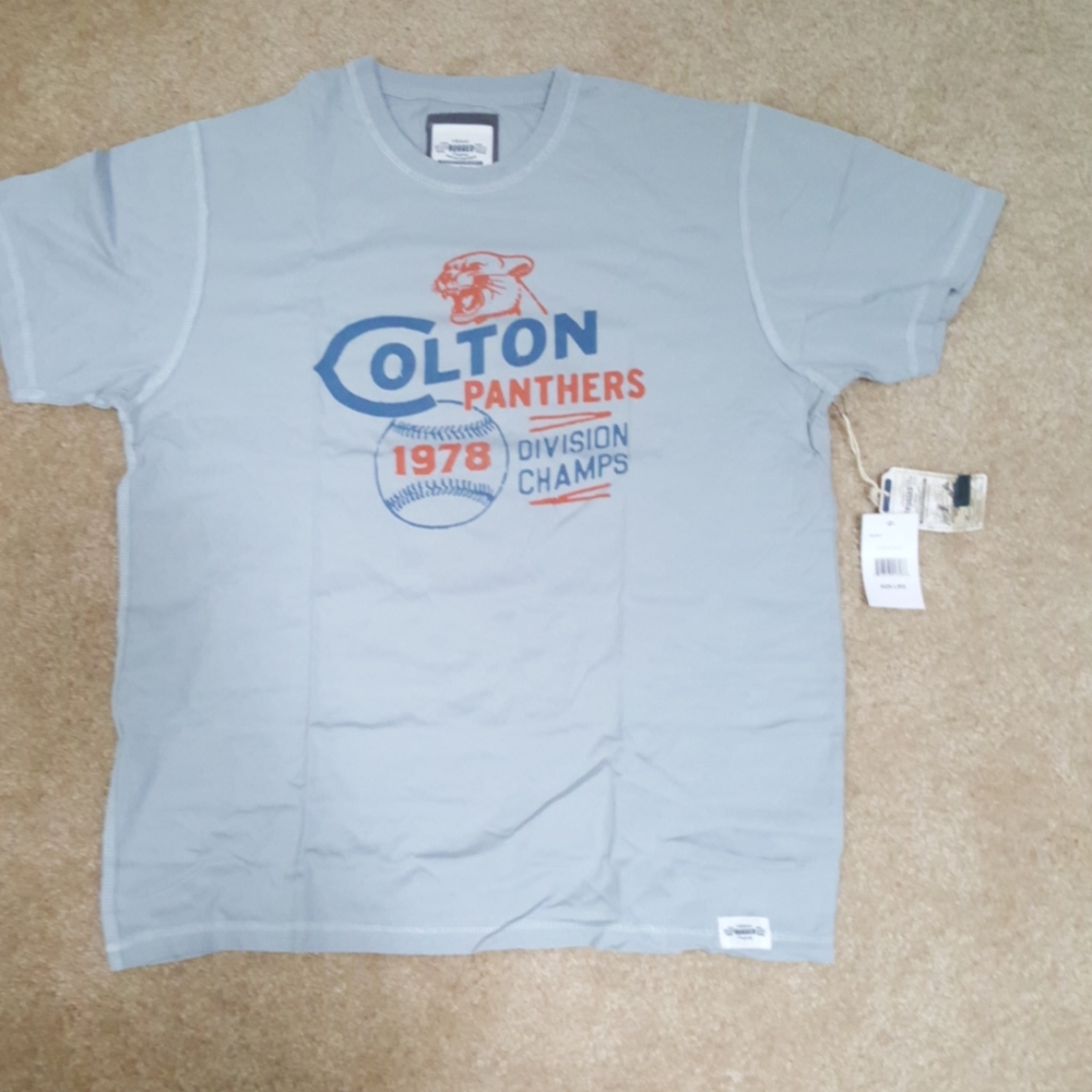 Men's rugged gray t-shirt Colton Panthers 100% cotton new w/tags super soft